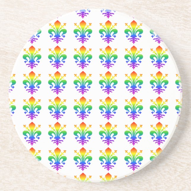 Rainbow Fleur-de-lis Untersetzer (Vorne)