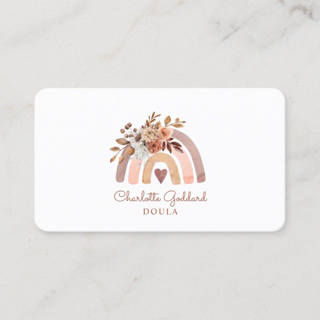 Rainbow Flora Doula Business Card Visitenkarte (Vorderseite)