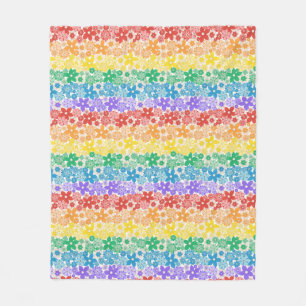 Rainbow Floral Blume farbenfrohe Stolpermuster Fleecedecke
