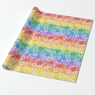 Rainbow Floral Blume farbenfrohe Stolpermuster Geschenkpapier