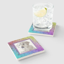 [Rainbow Floral Frame] Abstrakt Steinuntersetzer