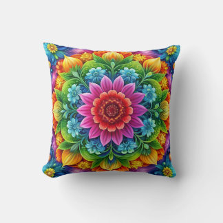 Rainbow Floral Kissen