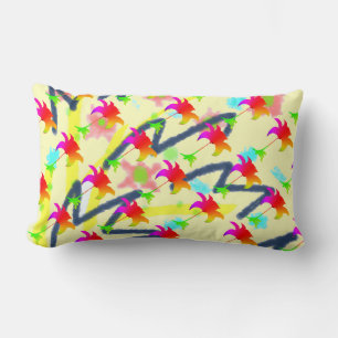 Rainbow Floral Pattern Lendenkissen