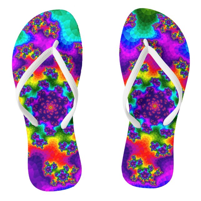 Rainbow Floral Sprinkles Flip Flops (Fußbett)