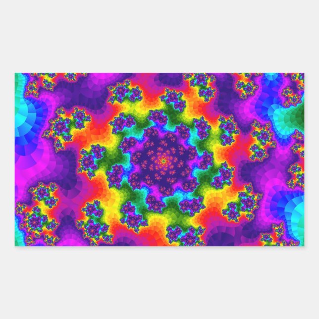 Rainbow Floral Sprinkles Rechteckiger Aufkleber (Vorderseite)