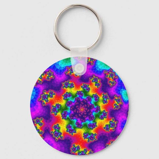 Rainbow Floral Sprinkles Schlüsselanhänger (Vorderseite)
