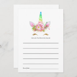 Rainbow Floral Unicorn Baby Shower Card Hinweiskarte