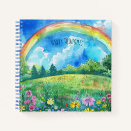 Rainbow Flower Garden Happy Thoughts Mental Health Notizbuch