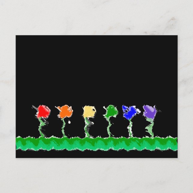 Rainbow Flower Garden Postcard Postkarte (Vorderseite)