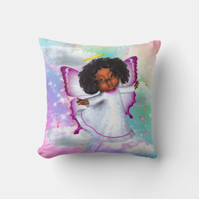 Rainbow Fluffy Clouds & Butterfly Baby Kissen (Vorderseite)