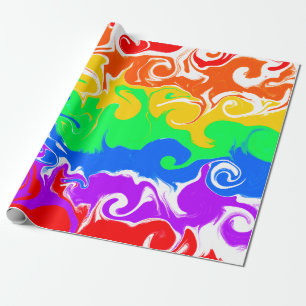 Rainbow Fluid Art Geburtstag Geschenkpapier