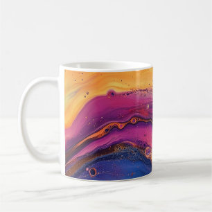 Rainbow Fluid Pour Lila & orange farbig Kaffeetasse