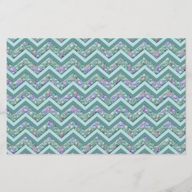 Rainbow Foil ZigZag Muster Briefpapier (Vorderseite)