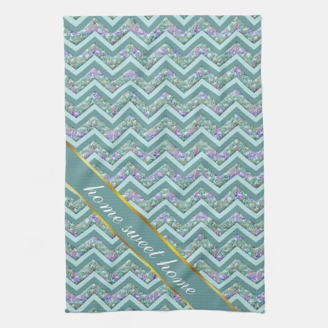 Rainbow Foil ZigZag Muster Handtuch (Vertikal)