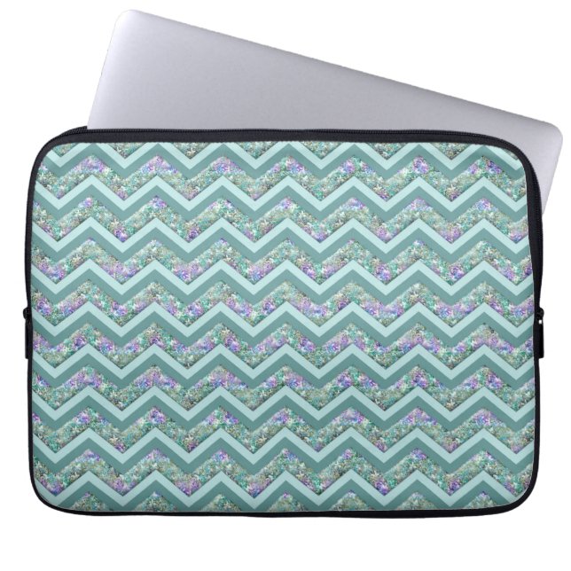 Rainbow Foil ZigZag Muster Laptopschutzhülle (Vorderseite)