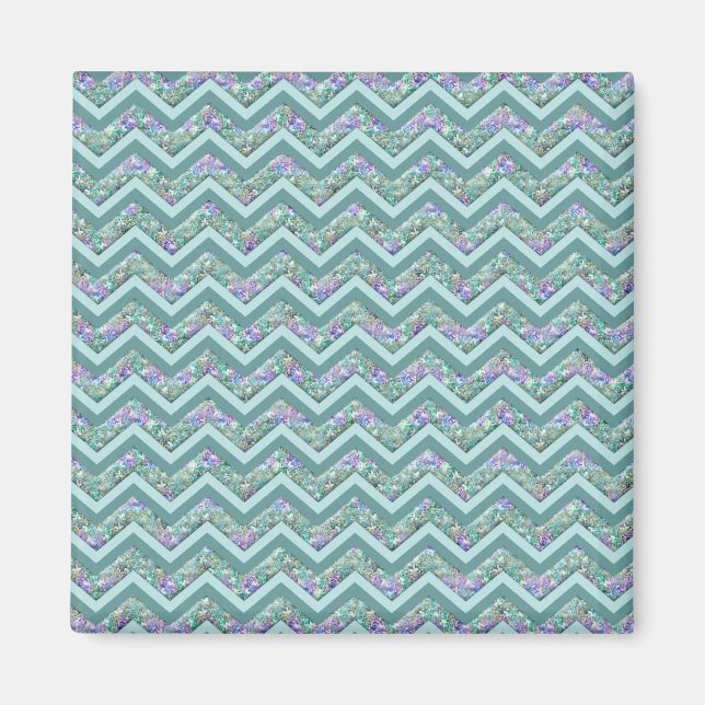 Rainbow Foil ZigZag Muster Magnet (Vorne)