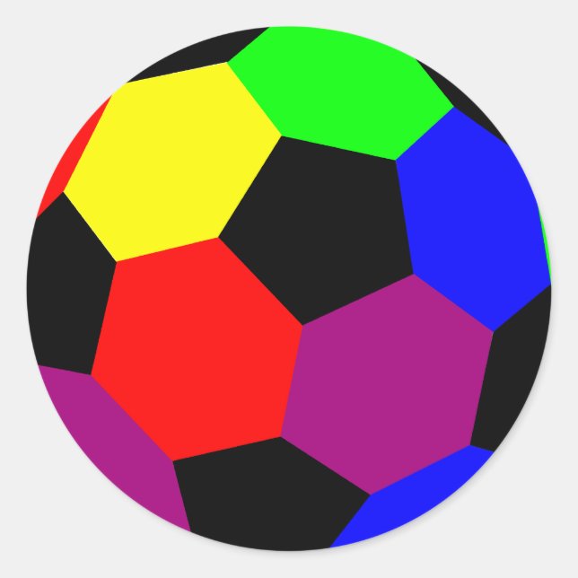 Rainbow Football in Rainbow Nation Runder Aufkleber (Vorderseite)