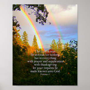 Rainbow Forest Christlich Scripting Bible Verse Poster