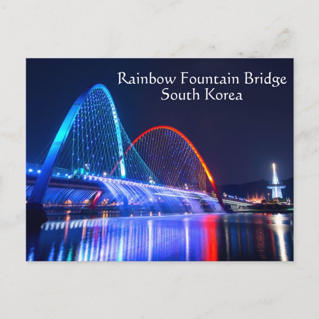 Rainbow Fountain Bridge Südkorea Postkarte (Vorderseite)