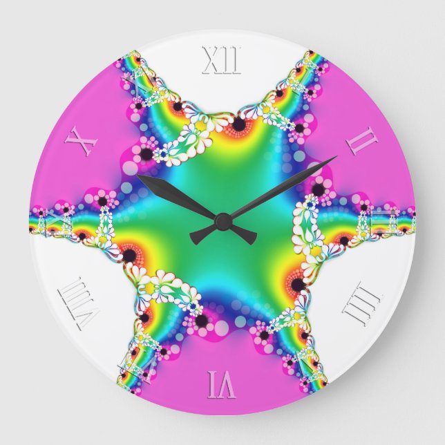 Rainbow Frace Dream Wall Clock Große Wanduhr (Vorderseite)