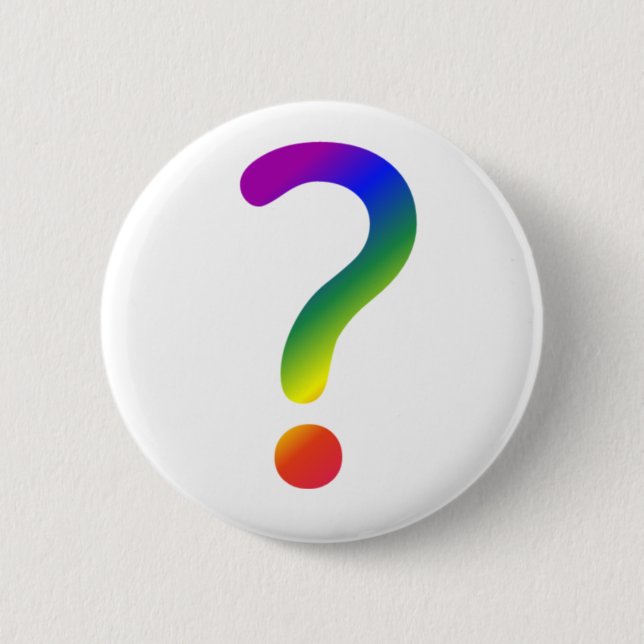 Rainbow-Fragezeichen Button (Vorderseite)