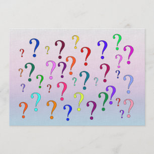 Rainbow-Fragezeichen Einladung