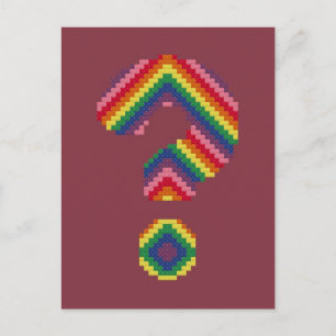 Rainbow-Fragezeichen Postkarte
