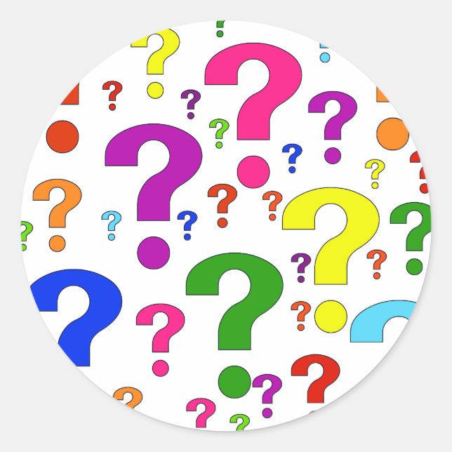 Rainbow-Fragezeichen Runder Aufkleber (Vorderseite)