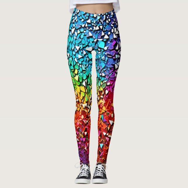 Rainbow Fragment Mosaik Leggings (Vorderseite)