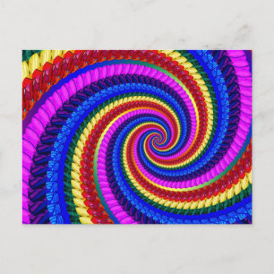 Rainbow Fraktal Art Swirt Muster Postkarte