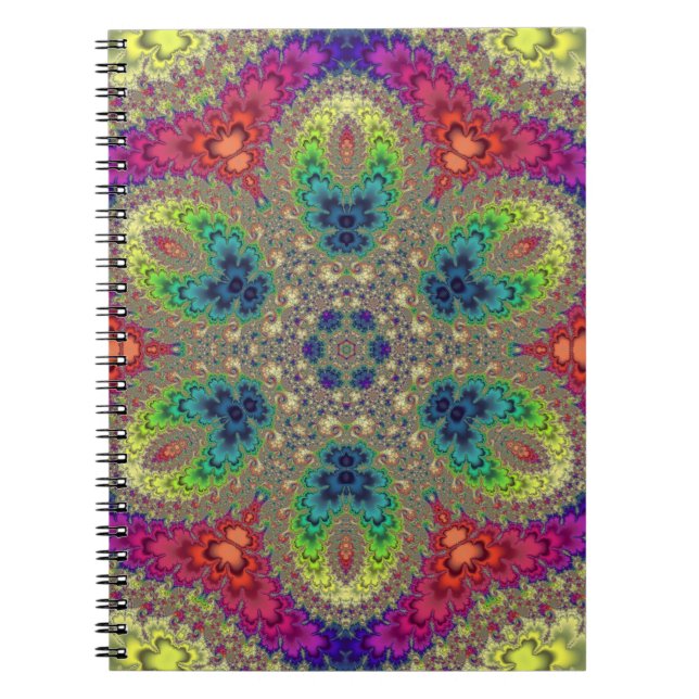 Rainbow Fraktal Mandala Notizblock (Vorderseite)