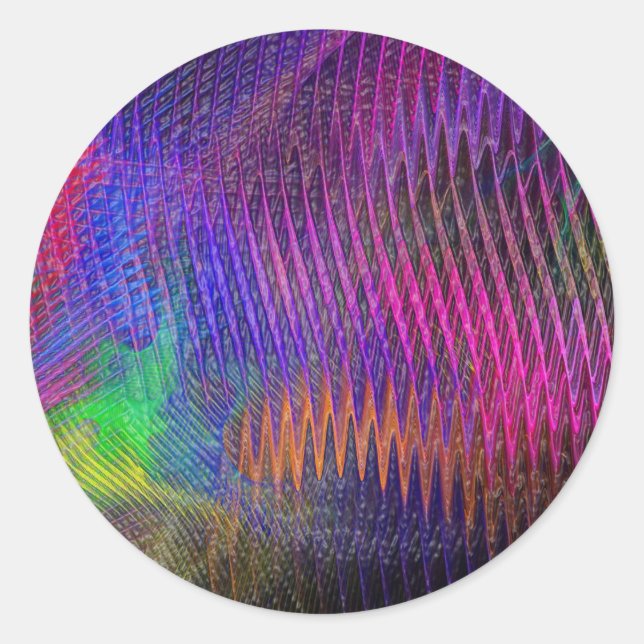 Rainbow Fraktal Texture Sticker (Vorderseite)