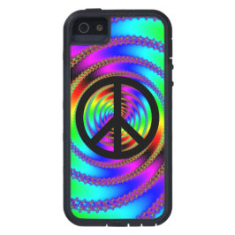 Rainbow Fraktal und Black Peace Symbol Case-Mate iPhone Hülle