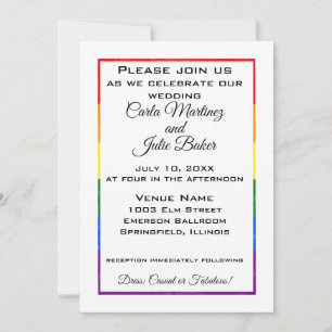 Rainbow Frame Wedding Invitation Einladung