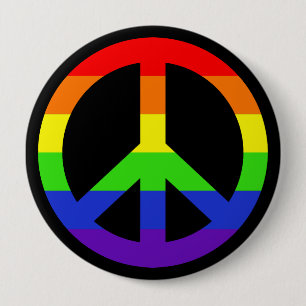 Rainbow-Friedenssymbol Button