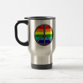 Rainbow-Friedenszeichen Gay Pride Lgbtq Reisebecher