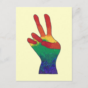 Rainbow-Friedenszeichen-Karten Postkarte