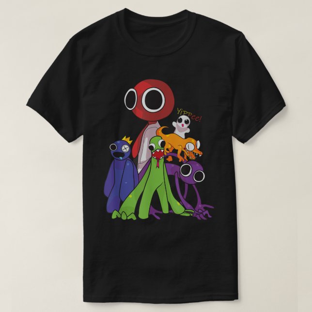 Rainbow Friends Blue Red Orange Green T-Shirt (Design vorne)