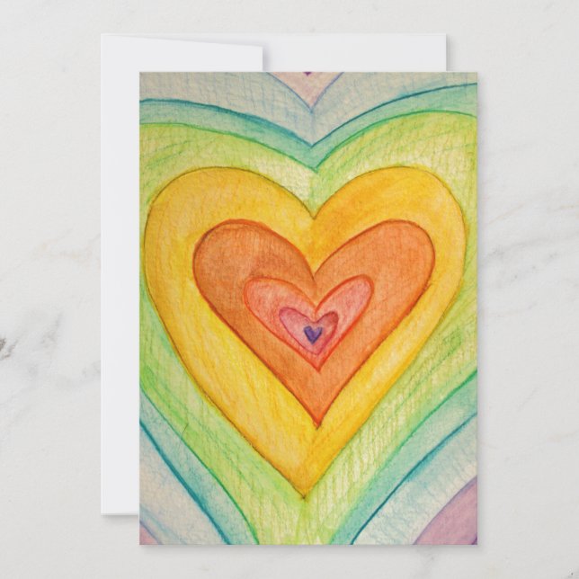 Rainbow Friendship Hearts Einladungen oder Einladu (Vorderseite)