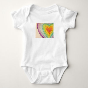 Rainbow Friendship Hearts Liebe Custom Art Bodysui Baby Strampler