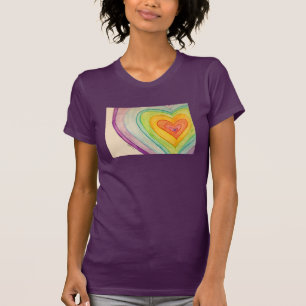 Rainbow Friendship Hearts Liebe Custom Art T - Shi T-Shirt