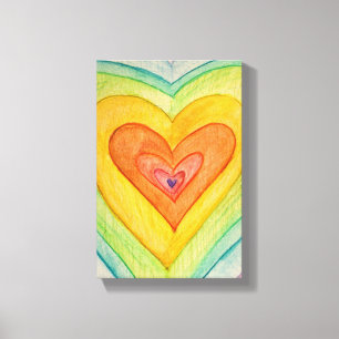 Rainbow Friendship Hearts Painting Print (Klein) Leinwanddruck