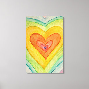 Rainbow Friendship Hearts Painting Prints (Large) Leinwanddruck