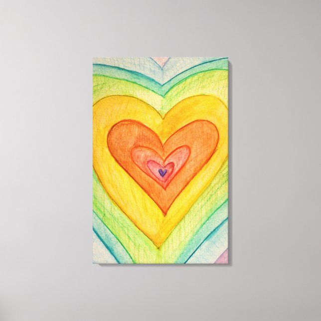 Rainbow Friendship Hearts Painting Prints (Large) Leinwanddruck (Vorderseite)