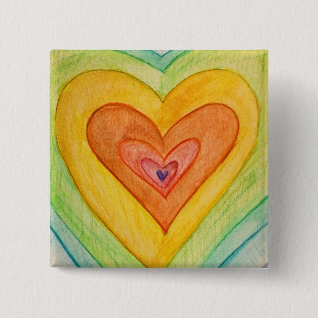 Rainbow Frienship Hearts Art Lapel Pins oder Butto Button (Vorderseite)