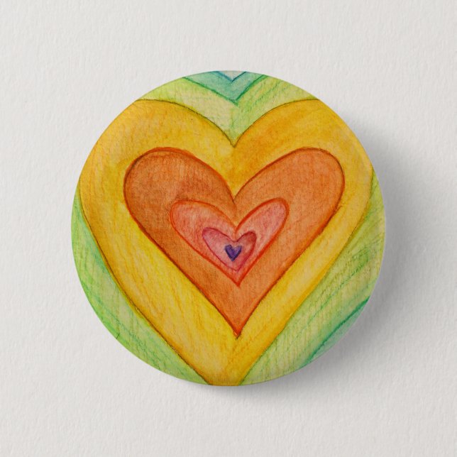 Rainbow Frienship Hearts Art Lapel Pins oder Butto Button (Vorderseite)