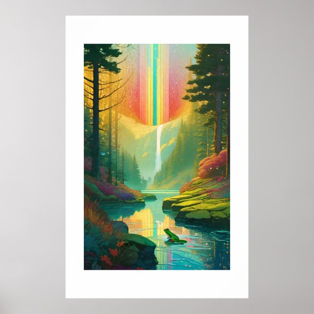 Rainbow Frog Art Poster (Vorne)