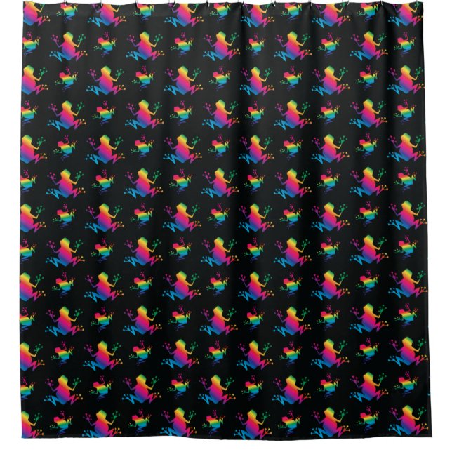 Rainbow Frog Pattern Duschvorhang (Vorderseite)