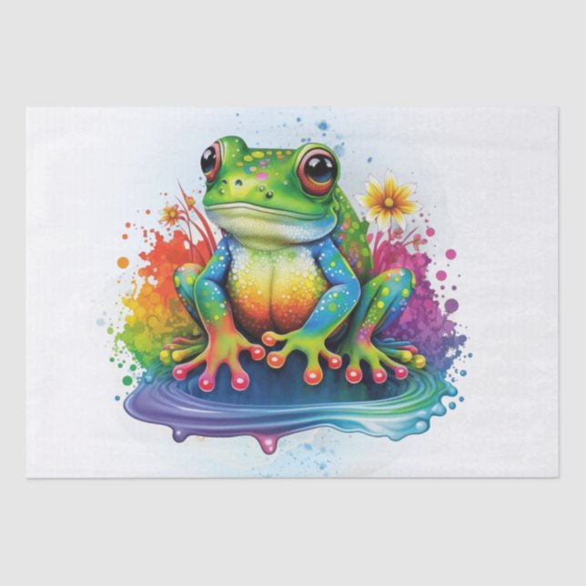 Rainbow Frog Watercolor Seidenpapier (Vorderseite)