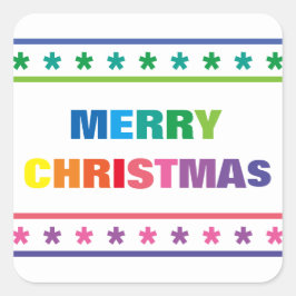 Rainbow Frohe Weihnachten - Square Sticker